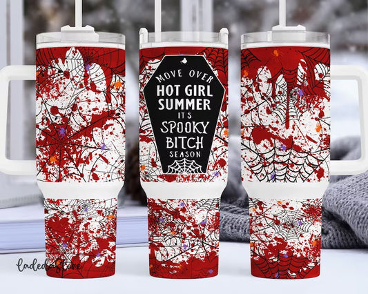 40oz “spooky b!tch season” quencher handled tumbler